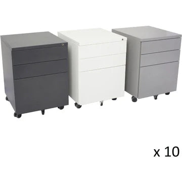 Set of 10 GO Mobile Pedestal Drawer – 3 Drawer