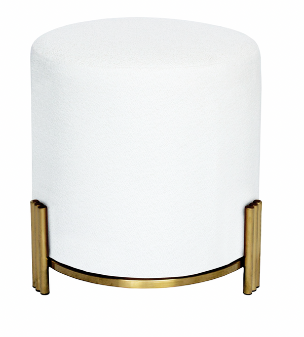 Interior Ave - Apollo Velvet Ottoman - White