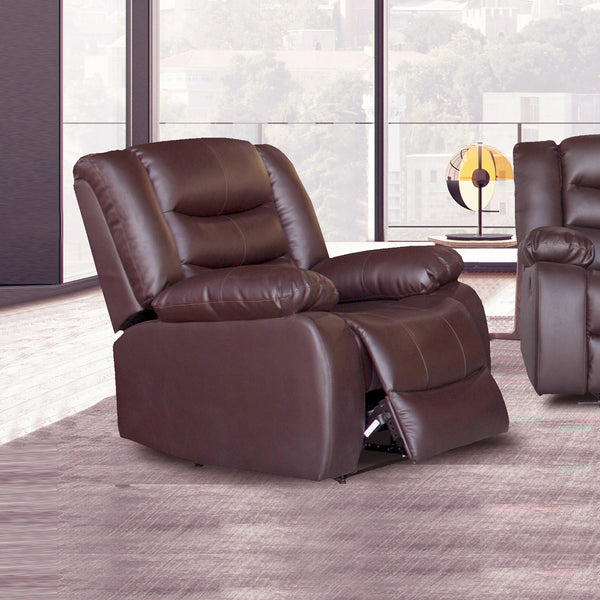 Single Seater Recliner Sofa Chair In Faux Leather Lounge Couch Armchair in Brown