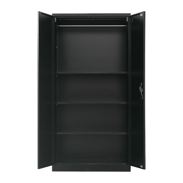 Two-Door Metal Cabinet Shelf Storage for Home Office Gym