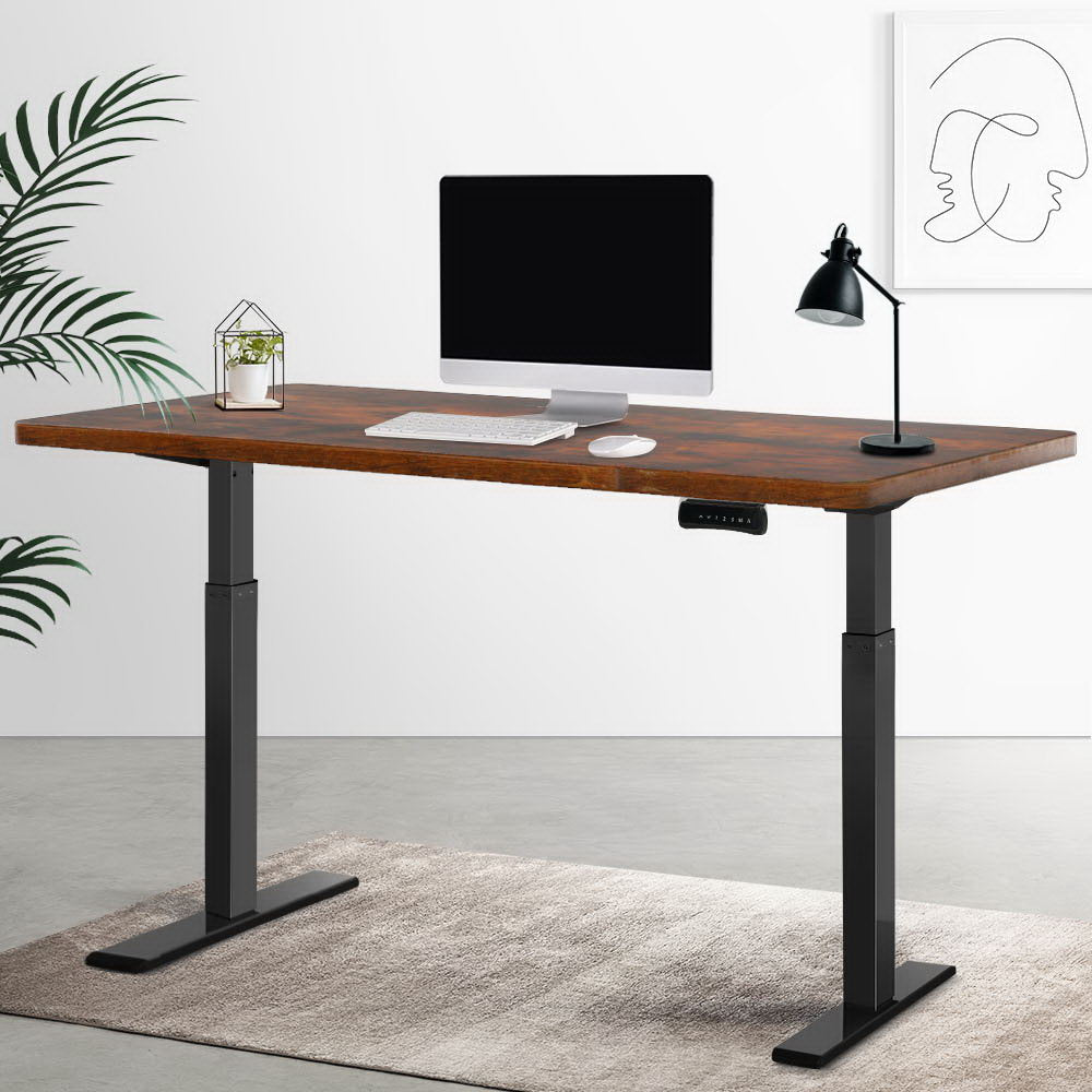 Artiss Standing Desk Electric Height Adjustable Sit Stand Desks Black Brown