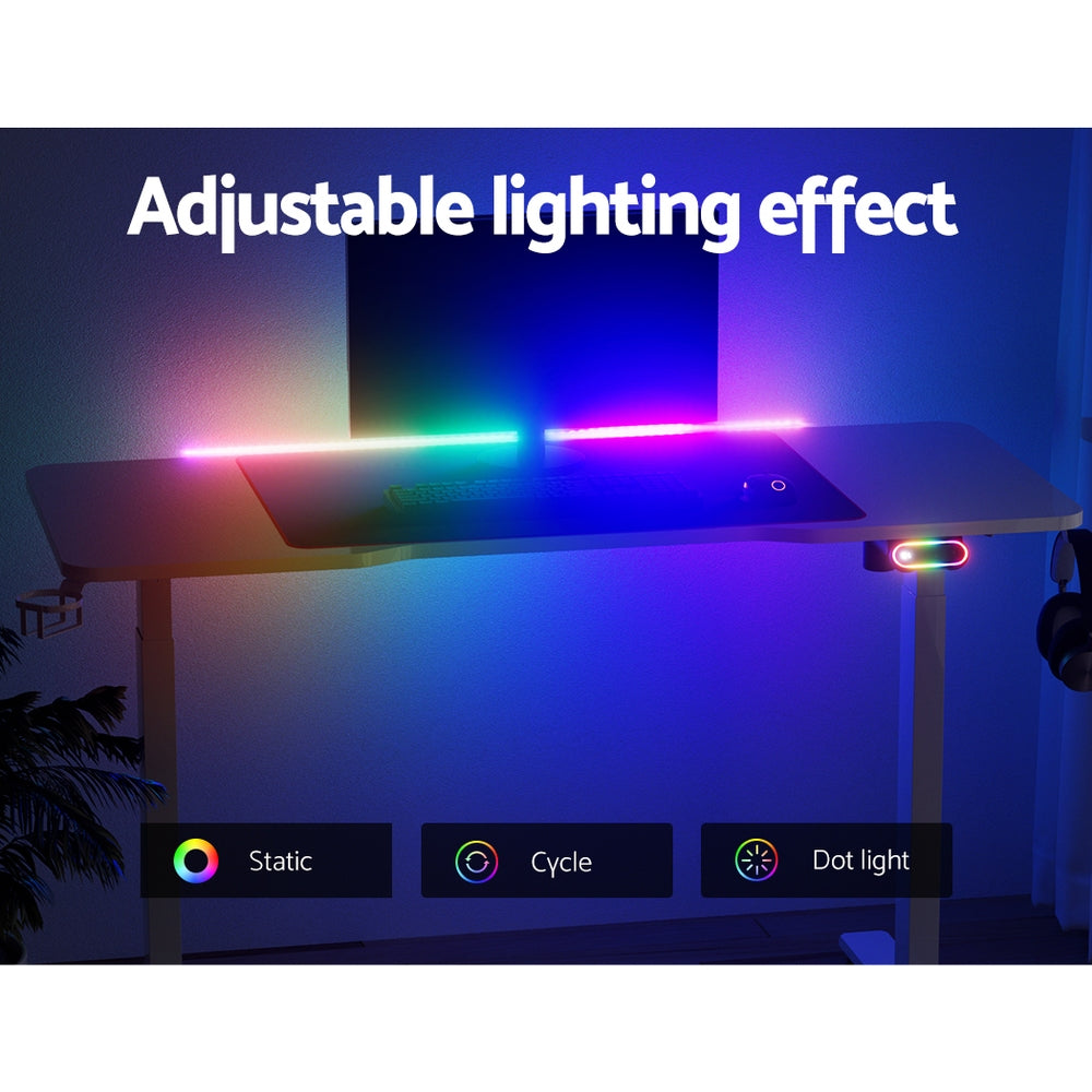 Rgb Workdesk RGB Lights Desk - Sit Stand Gaming Electric Mobile Standing Desk ...