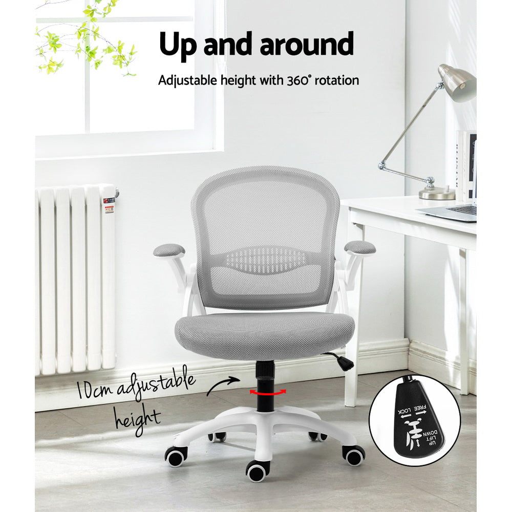 Artiss Mesh Office Chair Mid Back Grey