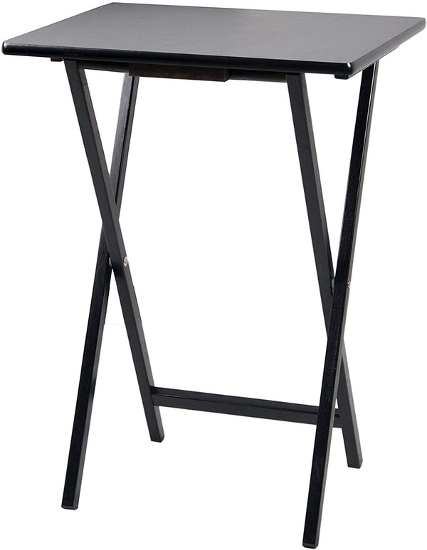 Black Wood Folding TV Table Tray & Snack Table