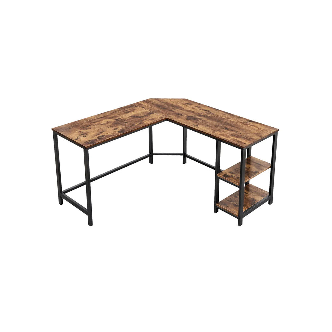 L-Shaped Desk with Shelves