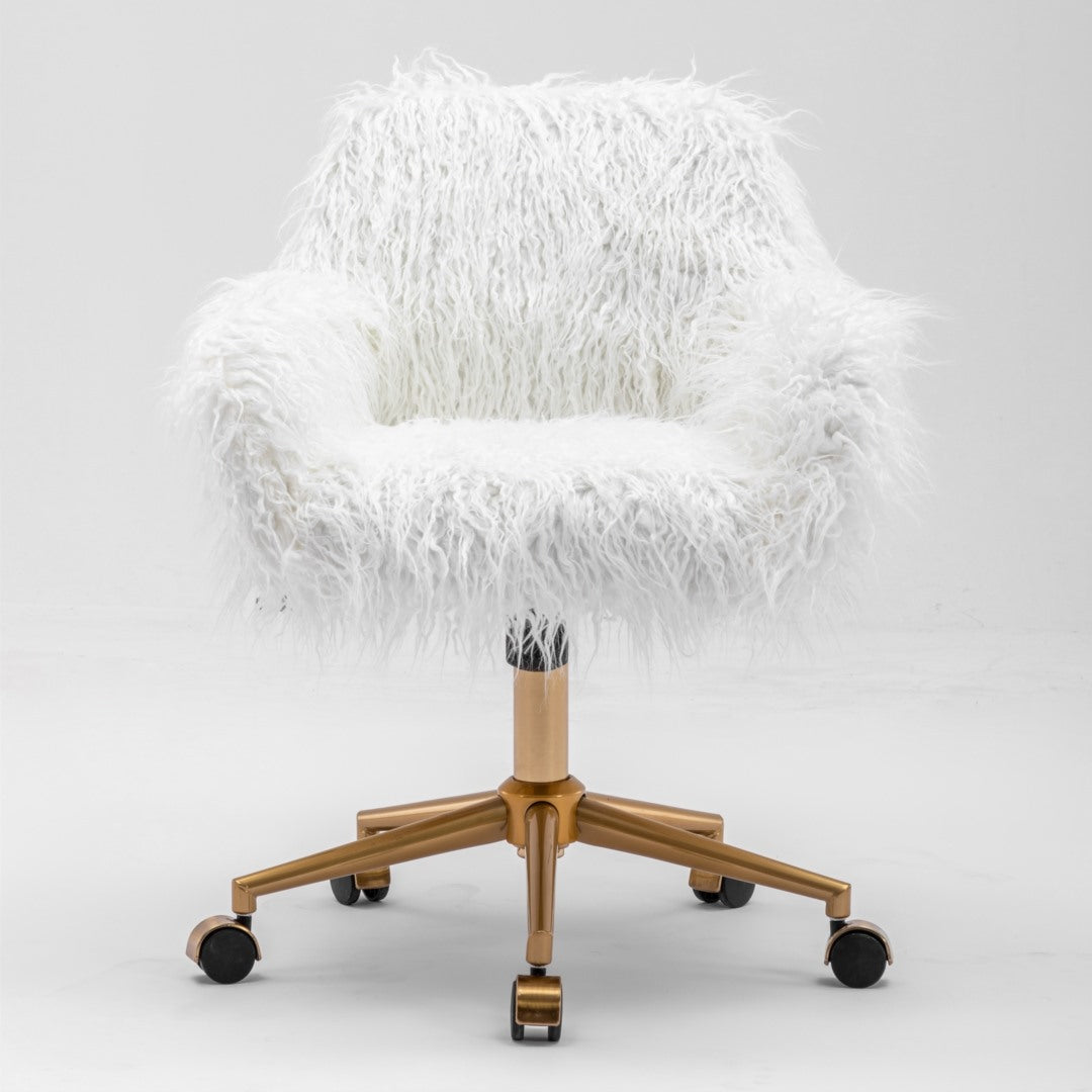 fluffy desk chair For Office - Faux Fur Modern Swivel Desk Chair