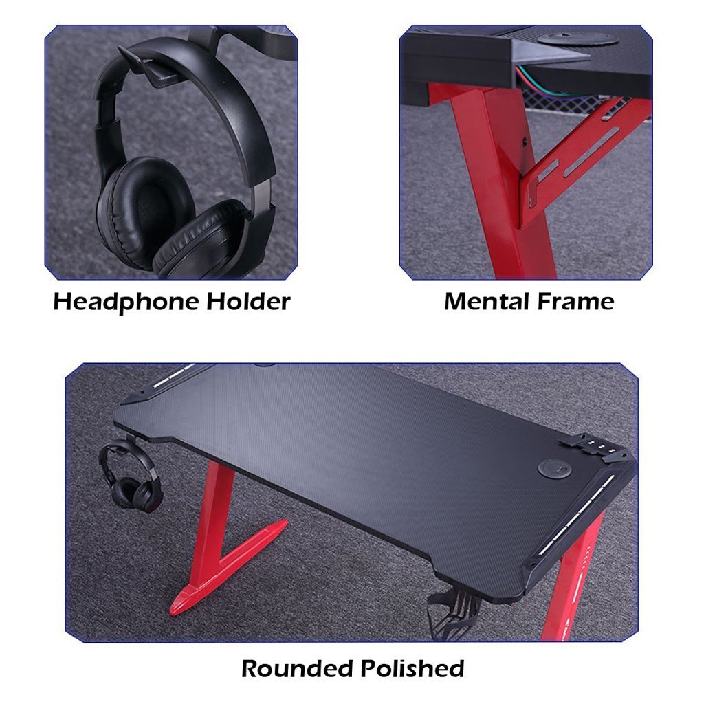 120cm RGB Gaming Desk Desktop PC Computer Desks Desktop Racing Table ...