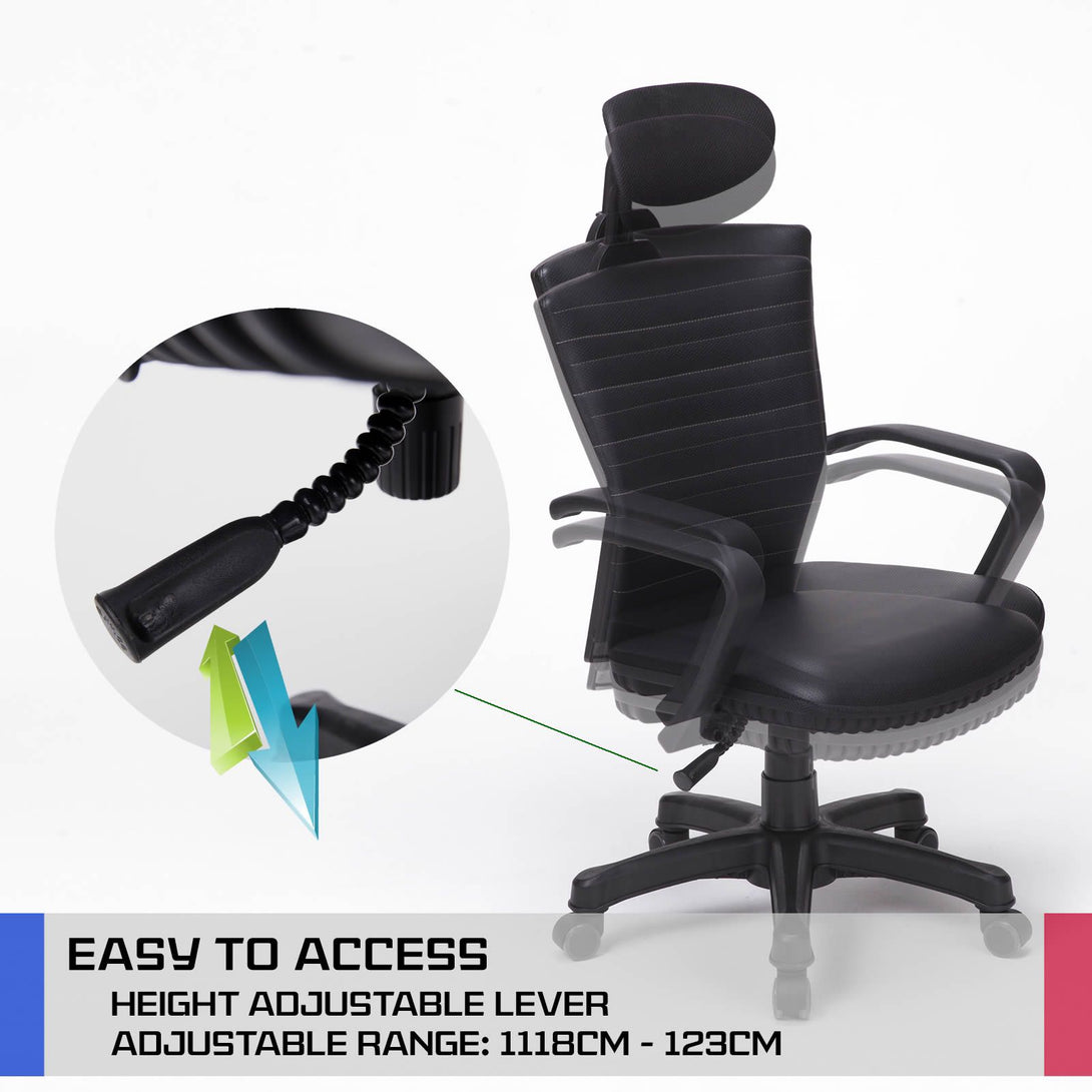 Korean Black Office Chair Ergonomic Cozy