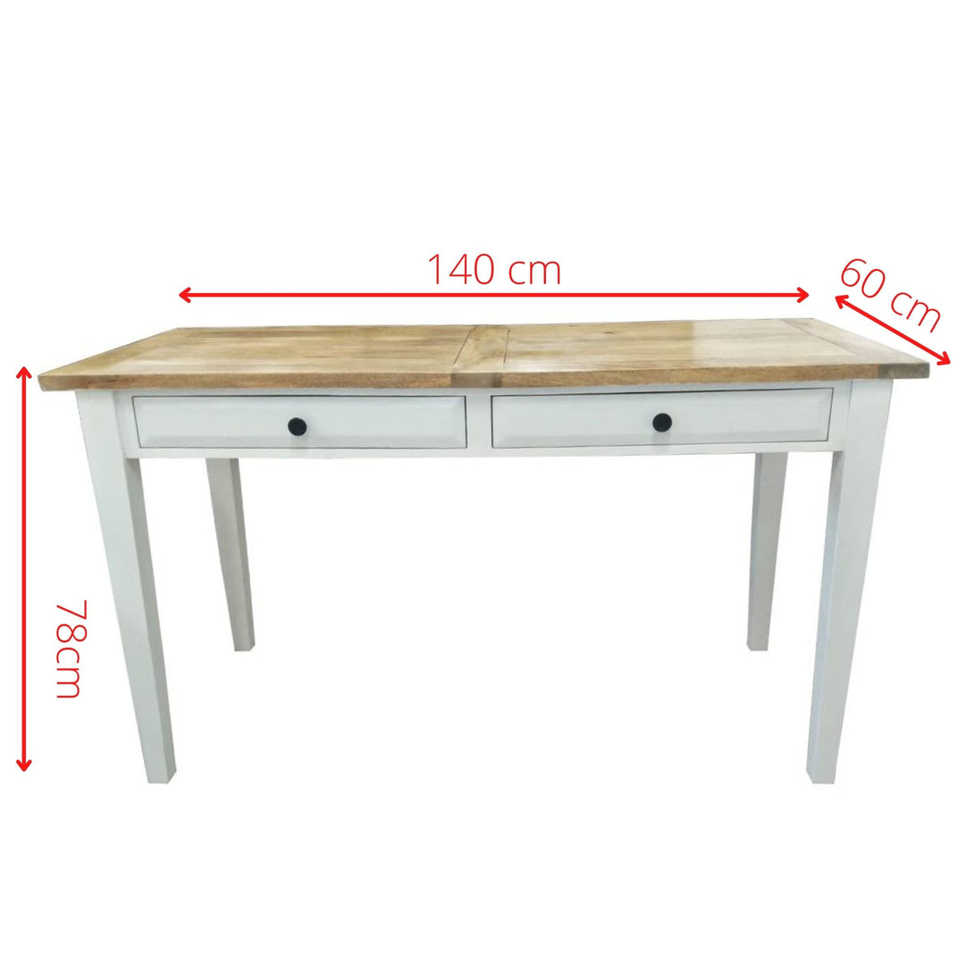 Lavasa Desk Table 140cm 2 Drawers Solid Mango Wood Modern Farmhouse Furniture