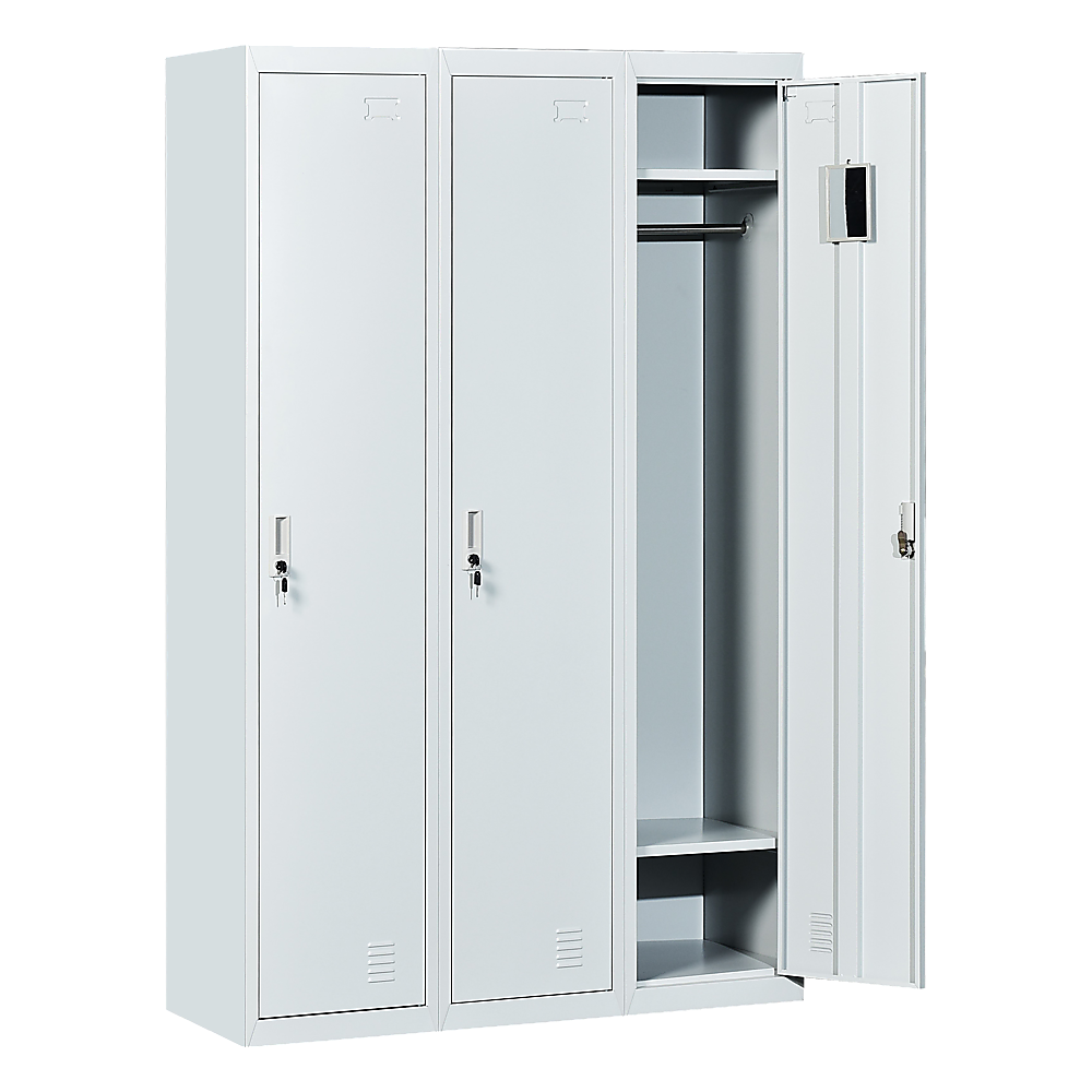 Three-Door Side by Side Office Gym Shed Storage Locker