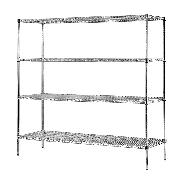 Modular Chrome Wire Storage Shelf 1500 x 600 x 1800 Steel Shelving