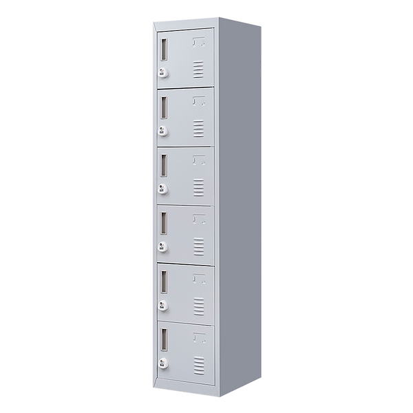 6-Door Locker for Office Gym Shed School Home Storage