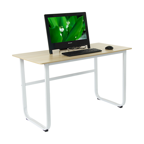 Wood & Steel Solid Computer Desk Home Office Furniture