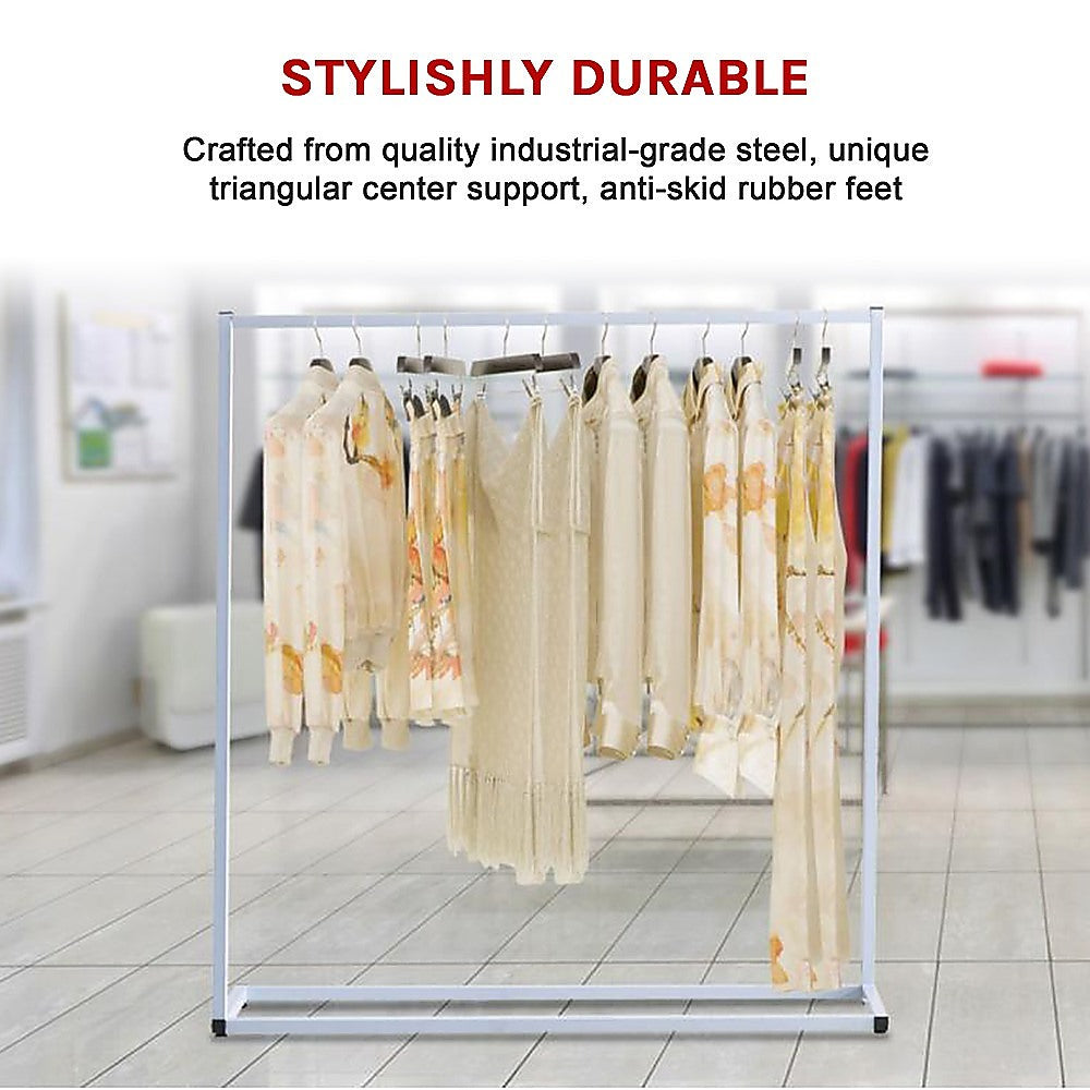 Garment Rack Office Commercial Clothing Garment Rack Retail Shop White | Office Furniture ...