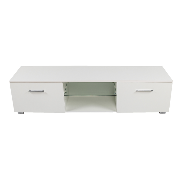 TV Cabinet Entertainment Unit Stand High Gloss Storage Shelf 140cm White