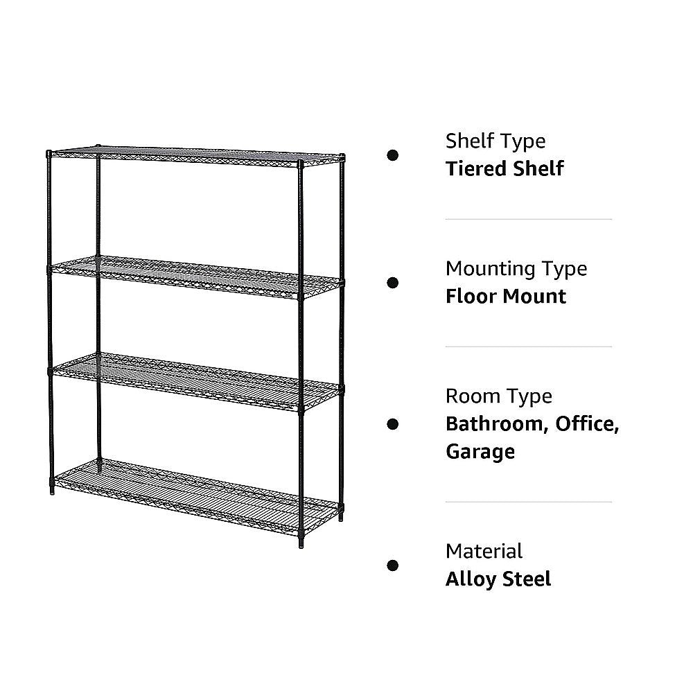 Modular Wire Storage Shelf 1200 x 450 x 1800mm Steel Shelving