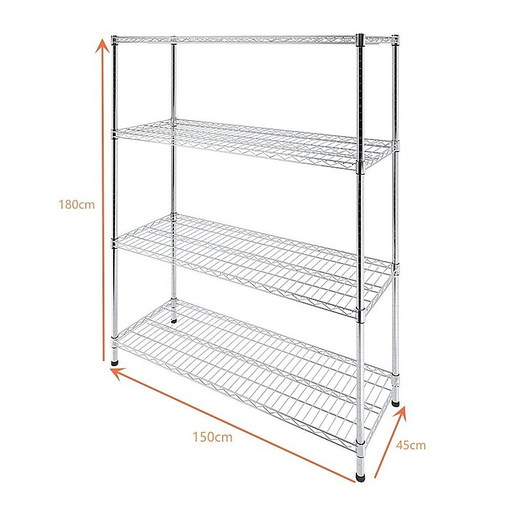 Modular Wire Storage Shelf 1500 x 450 x 1800mm Steel Shelving