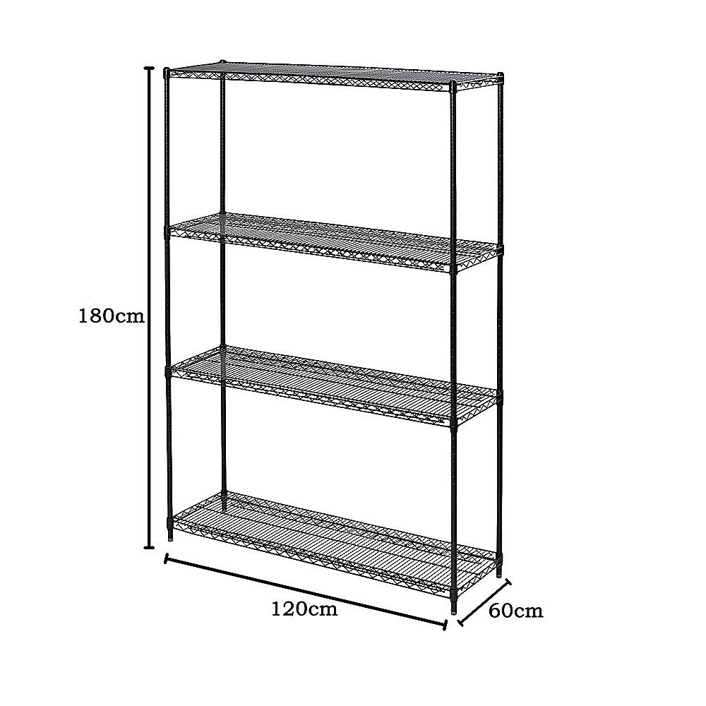 Modular Wire Storage Shelf 1200 x 600 x 1800mm Steel Shelving