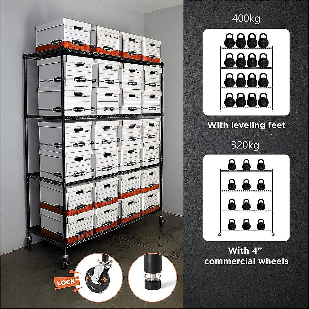 Modular Wire Storage Shelf 1500 x 350 x 1800mm Steel Shelving